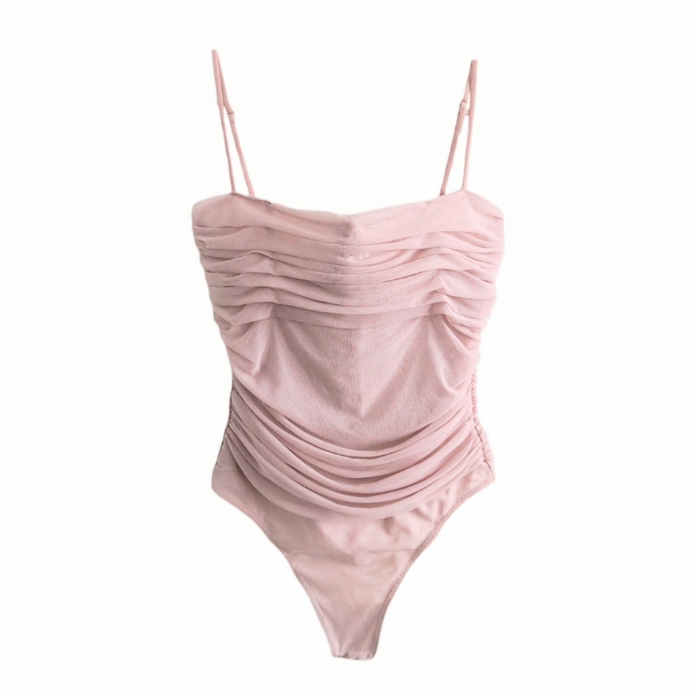 Aritzia Babaton Luxor Mauve Mousee Pink Bodysuit Size 6